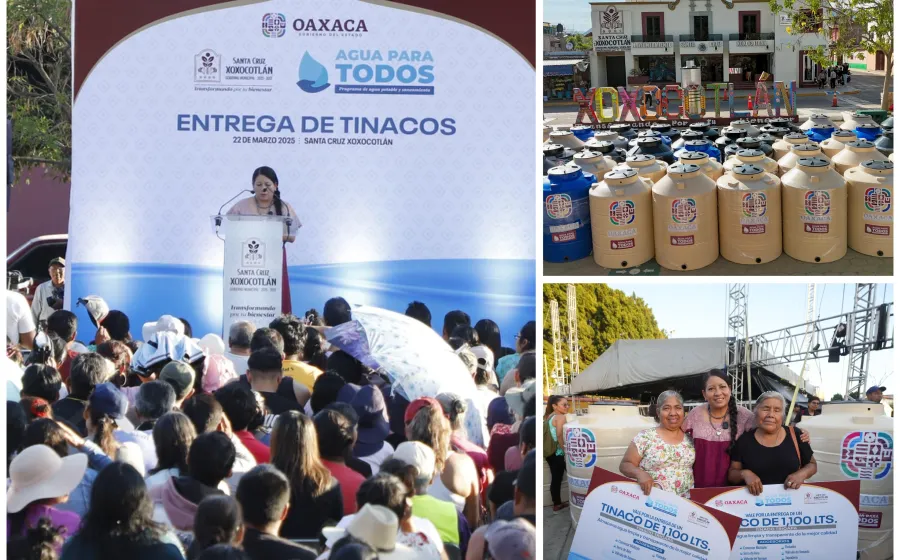 Agua para Todos 2025 avanza en Santa Cruz Xoxocotlán con la entrega de tinacos