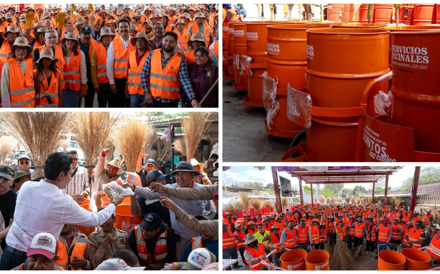 Entrega Ray Chagoya herramientas de trabajo a personal de limpia y barrido