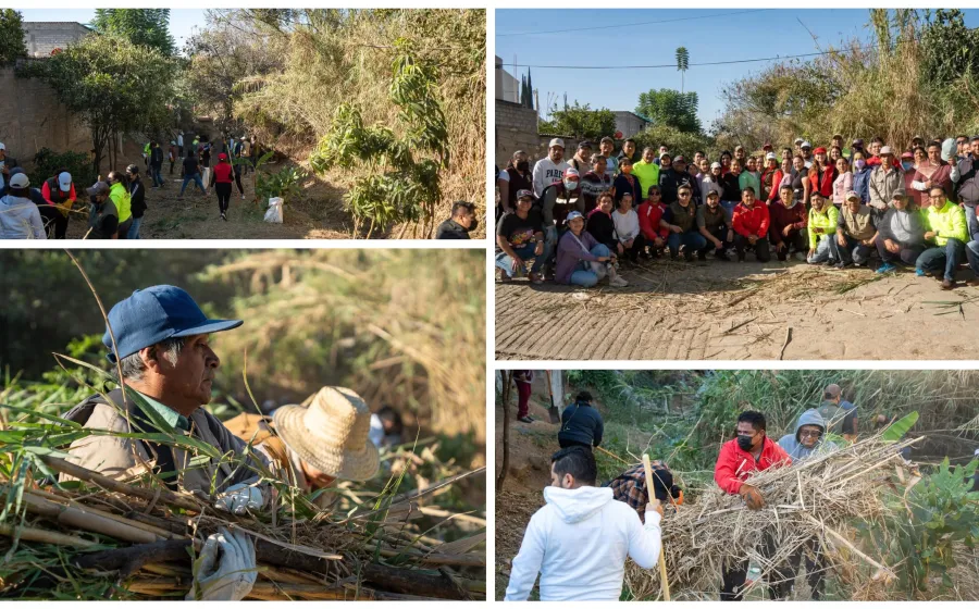 Vecinas y vecinos se unen en Tequio para mejorar su colonia