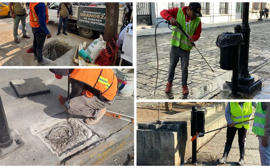 Preservan la imagen urbana del Centro Histórico con acciones de limpieza y mantenimiento