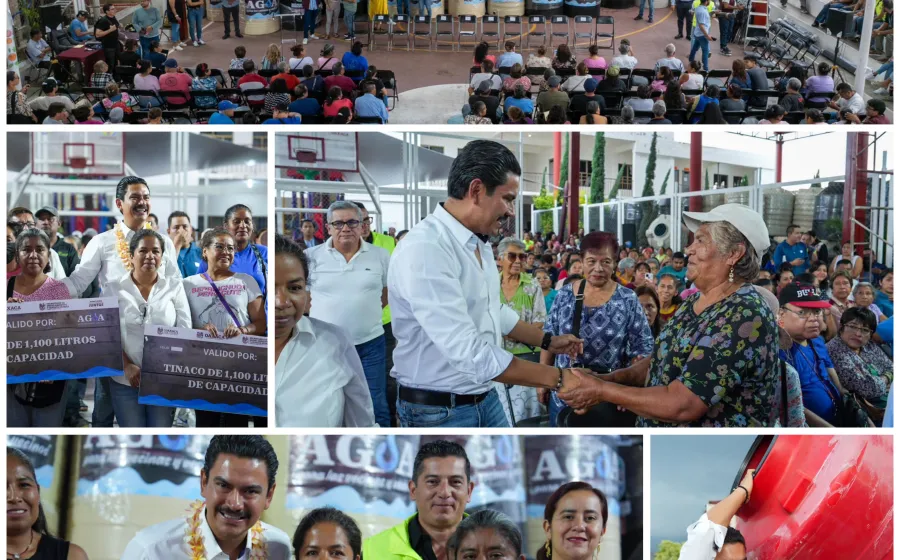 Entrega de tinacos en la Agencia de Dolores beneficia a familias oaxaqueñas