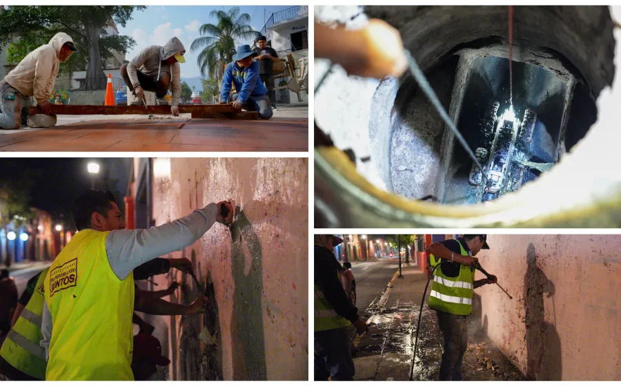 Trabajos nocturnos fortalecen la imagen y funcionalidad del Centro Histórico