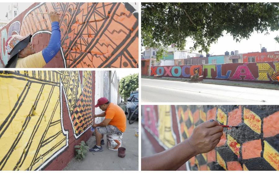 Mural con identidad: embellecen Boulevard Nuu nita nuu yoo en Xoxocotlán