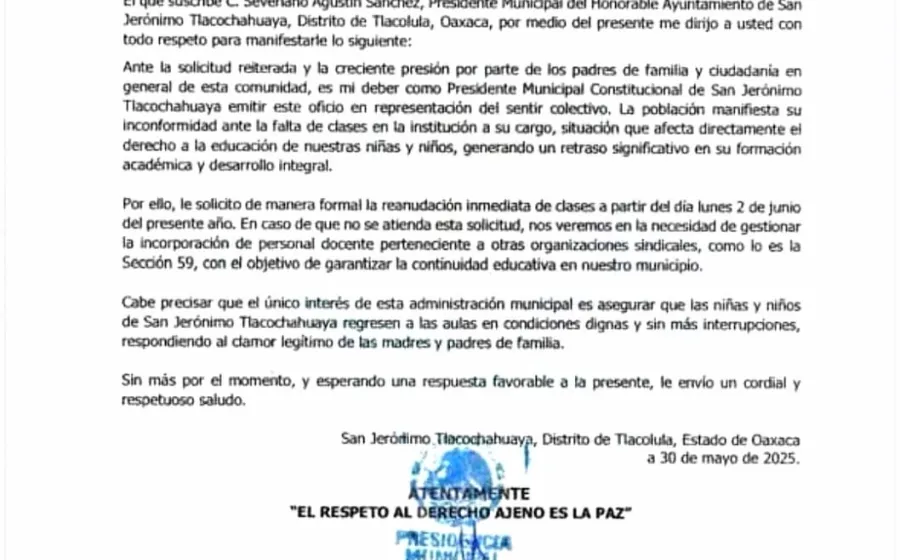 Regresan o buscan a otros, le advierten a maestros de la Sección 22