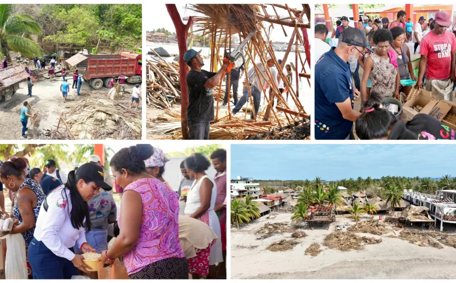 Atiende Sectur Oaxaca a pueblos afectados por el huracán Erick para poner a la Costa en pie