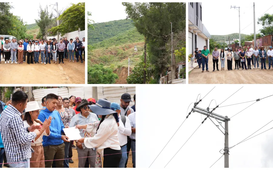 Nancy Benítez entrega obras de electrificación en tres colonias de Xoxocotlán
