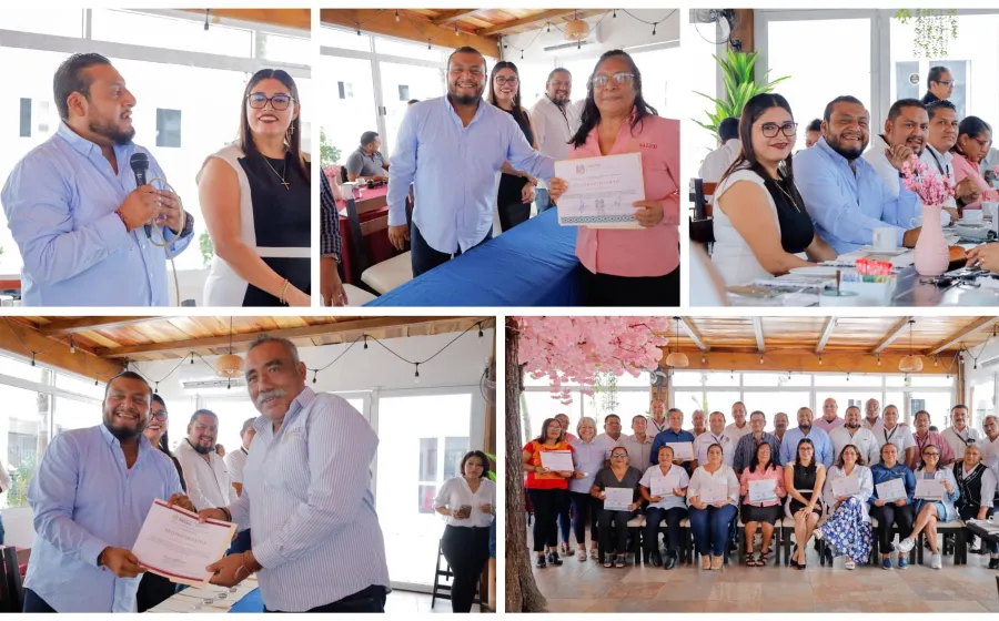 Edil de Juchitán atestigua entrega de reconocimientos y medallas del Premio Nacional de Antigüedad al Servicio Público 2025