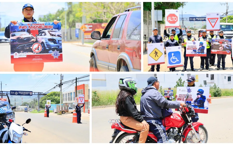 Campañas viales en puntos estratégicos buscan salvar vidas en Xoxocotlán