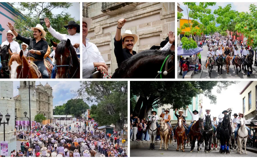 Oaxaca de Juárez participó en la 8ª Cabalgata Ranchos Unidos en el marco de la Guelaguetza 2025