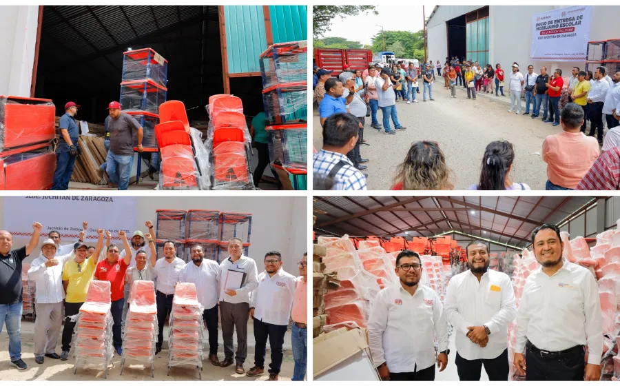 Entregan mobiliario a escuelas de Juchitán