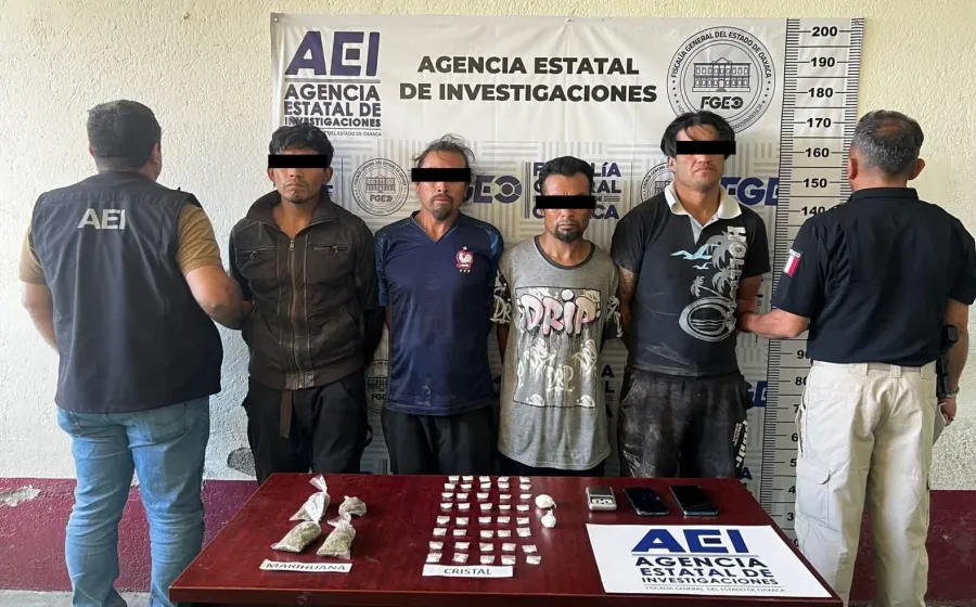 A prisión preventiva cuatro personas por narcomenudeo en la Villa de Etla