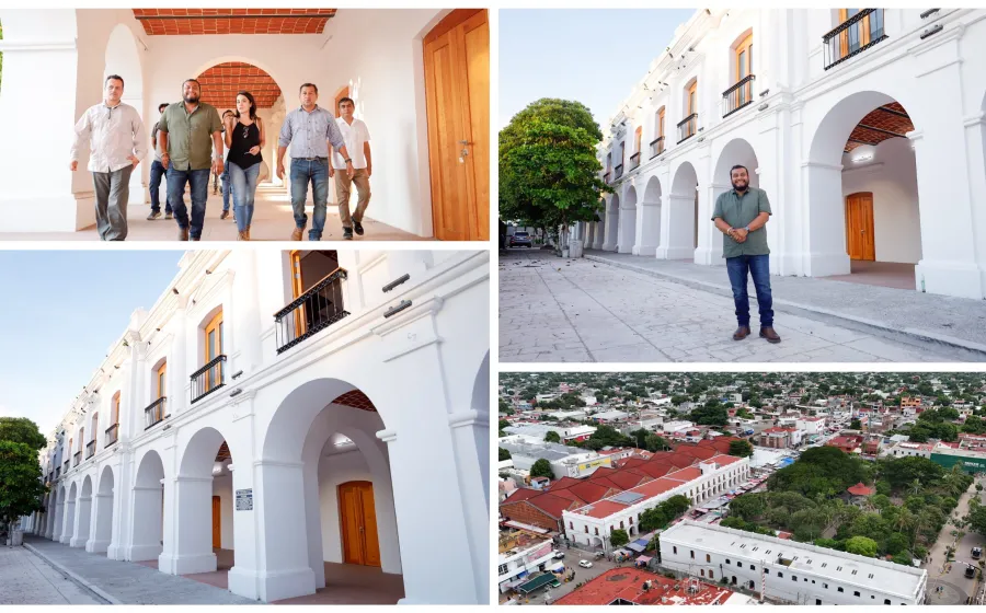 Anuncian acciones para reconstruir zona colapsada de ayuntamiento juchiteco