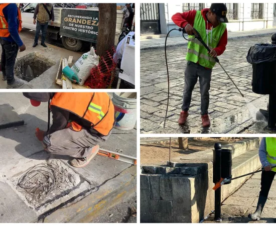 Preservan la imagen urbana del Centro Histórico con acciones de limpieza y mantenimiento
