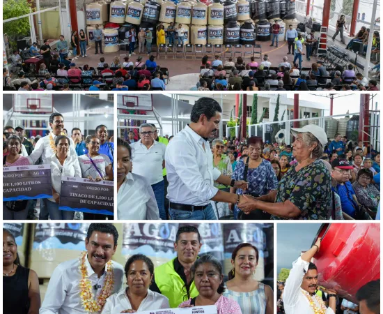 Entrega de tinacos en la Agencia de Dolores beneficia a familias oaxaqueñas