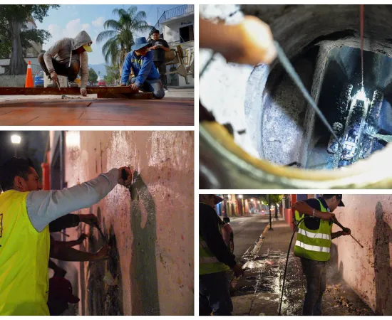 Trabajos nocturnos fortalecen la imagen y funcionalidad del Centro Histórico