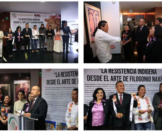 Inaugura Nino Morales exposición del artista oaxaqueño Filoginio Naxín en el Senado