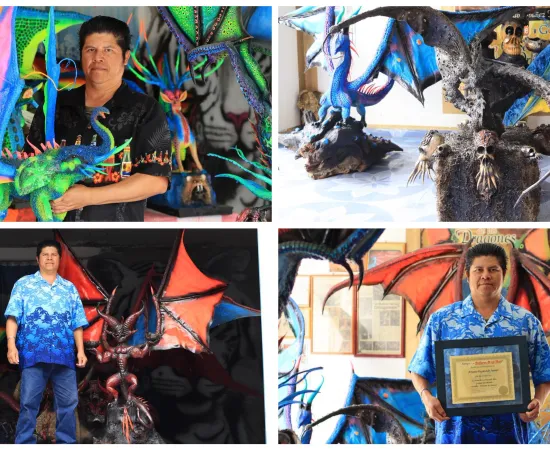 Dragones fantásticos de Arrazola en la Fiesta de Fieles Difuntos en Xoxocotlán