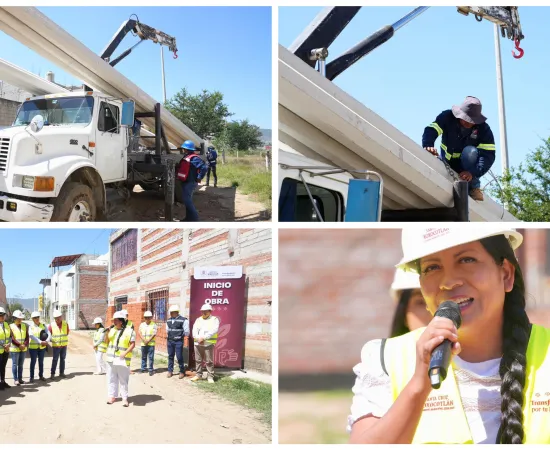 Inicia Nancy Benítez obras de energía eléctrica en Santa Cruz Xoxocotlán